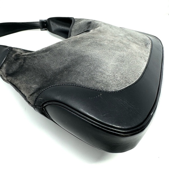 Tom Ford 1999 Gucci Vintage Jackie Bag – Gray Velvet Shoulder Bag, - Picture 10 of 15